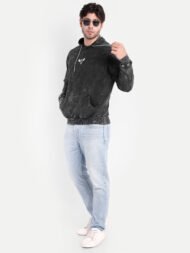 BLACK ACID-WASHED HOODIE - Image 5